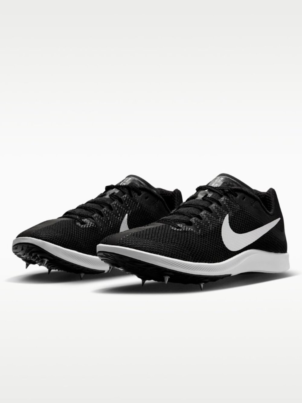 Nike Rival Distance Track & Field Black Silver Swoosh Athletic Spike Shoes 6